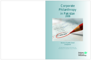 Corporate Philanthropy in Pakistan 2008