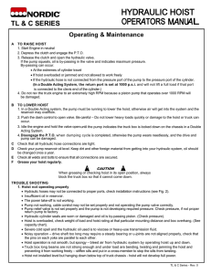 TL &amp; C SERIES Operating &amp; Maintenance