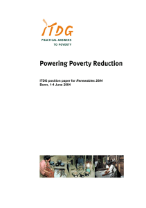 Powering Poverty Reduction Renewables 2004 Bonn, 1-4 June 2004