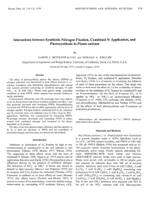 Interactions between Symbiotic Nitrogen Fixation, Combined-N Application, and Pisum sativum 119