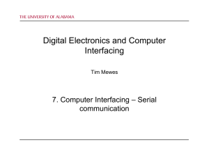 Digital Electronics and Computer Interfacing 7. Computer Interfacing – Serial communication