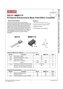 BS170 / MMBF170 N-Channel Enhancement Mode Field Effect Transistor BS170 / MMBF170 —