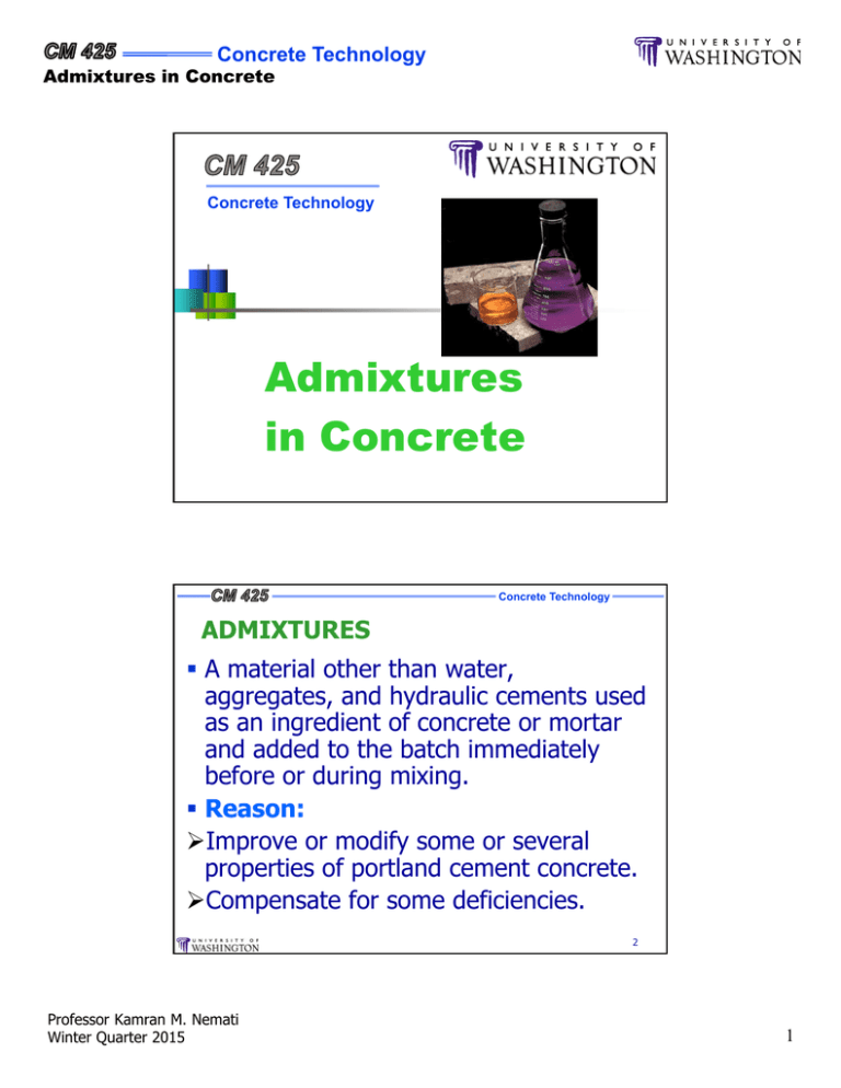 Admixtures In Concrete