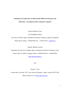 Simultaneous Consideration of TQM and ISO 9000 on Performance and