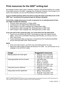 Print resources for the GED writing test 