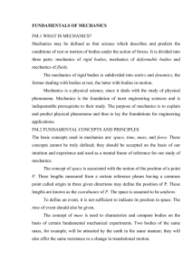 FUNDAMENTALS OF MECHANICS  FM.1 WHAT IS MECHANICS?