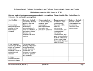 Dr. Franca Ferrari, Professor Barbara Lynch and Professor Rosanne Vogel... Middle States Listening Skills Report for SP 211