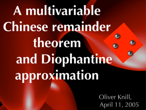 A multivariable Chinese remainder theorem and Diophantine