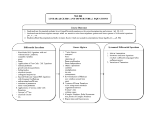 **  MA 262 LINEAR ALGEBRA AND DIFFERENTIAL EQUATIONS