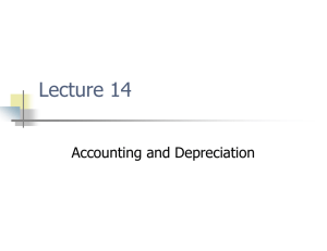 Lecture 14 Accounting and Depreciation
