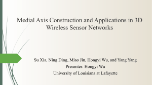 Medial Axis Construction and Applications in 3D Wireless Sensor Networks