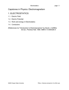Capstones in Physics: Electromagnetism 1. ELECTROSTATICS