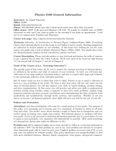 Physics 3180 General Information