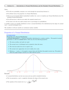 Section 5.1: Introduction to Normal Distributions and the Standard Normal Distribution Today: