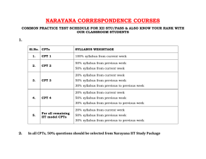 NARAYANA CORRESPONDENCE COURSES 1. OUR CLASSROOM STUDENTS
