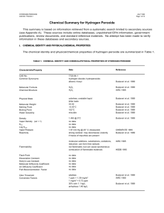 Chemical Summary for Hydrogen Peroxide