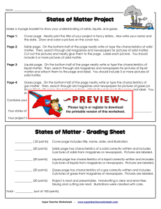 States of Matter Project