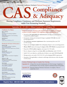 Compliance Meeting Compliance, Consistency and Disclosure Statement Requirements under Cost Accounting Standards