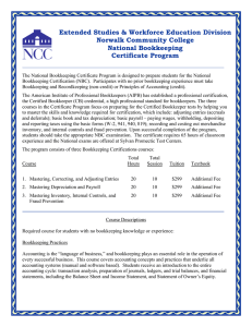Extended Studies &amp; Workforce Education Division Norwalk Community College National Bookkeeping Certificate Program