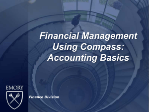 Financial Management Using Compass: Accounting Basics Finance Division