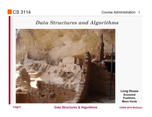 Data Structures and Algorithms CS 3114 Course Administration 1