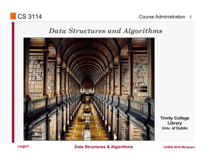 Data Structures and Algorithms CS 3114 Course Administration 1