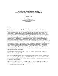 Productivity and Economies of Scale J. Christina Wang September 2003