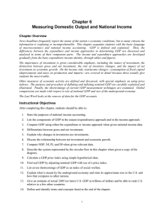 Chapter 6 Measuring Domestic Output and National Income Chapter Overview