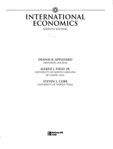 INTERNATIONAL ECONOMICS DENNIS R. APPLEYARD ALFRED J. FIELD, JR.
