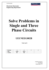 Solve Problems in Single and Three Phase Circuits