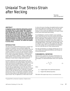 Uniaxial True Stress-Strain after Necking Yun Ling AMP Incorporated