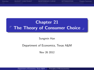 Chapter 21 p The Theory of Consumer Choice y Sungmin Han