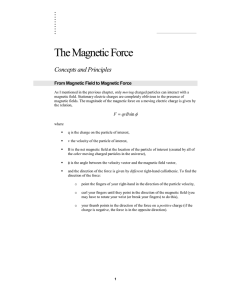 The Magnetic Force . .. Concepts and Principles
