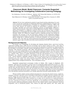 Classroom Model, Model Classroom: Computer-Supported Methodology for Investigating Collaborative-Learning Pedagogy
