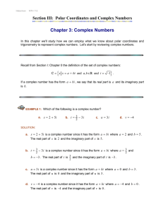 Chapter 3: Complex Numbers