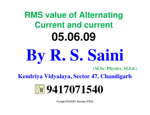 By R. S. Saini 05.06.09 9417071540 RMS value of Alternating