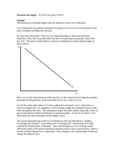 Demand and Supply  Demand