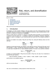R isk, return, and diversification  1.  Introduction