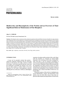Biodiversity and Biocomplexity of the Protists and an Overview of... Significant Roles in Maintenance of Our Biosphere