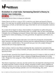 Evolution in a test tube: harnessing Darwin's theory to