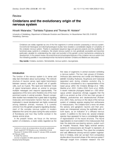 Cnidarians and the evolutionary origin of the nervous system Review