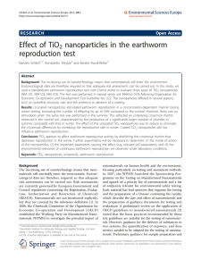 Effect of TiO nanoparticles in the earthworm reproduction test 2