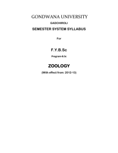 GONDWANA UNIVERSITY ZOOLOGY F.Y.B.Sc SEMESTER SYSTEM SYLLABUS