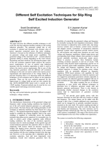 Different Self Excitation Techniques for Slip Ring Self Excited Induction Generator