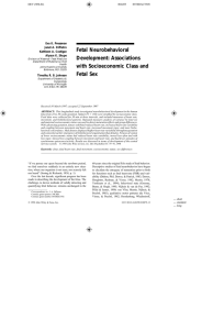 Fetal Neurobehavioral Development: Associations with Socioeconomic Class and Eva K. Pressman