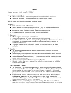 Meiosis  General references:  Schulz-Schaeffer (1980 Ch. 7)