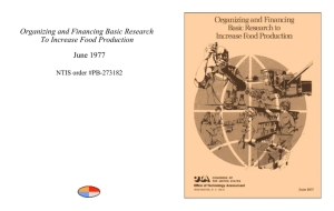 Organizing and Financing Basic Research To Increase Food Production June 1977