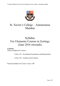 St. Xavier’s College – Autonomous Mumbai  Syllabus