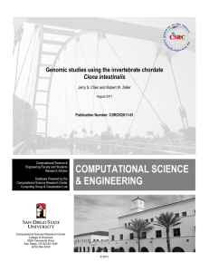 COMPUTATIONAL SCIENCE &amp; ENGINEERING Genomic studies using the invertebrate chordate Ciona intestinalis