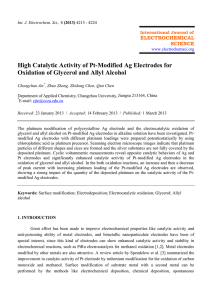 High Catalytic Activity of Pt-Modified Ag Electrodes for ELECTROCHEMICAL SCIENCE